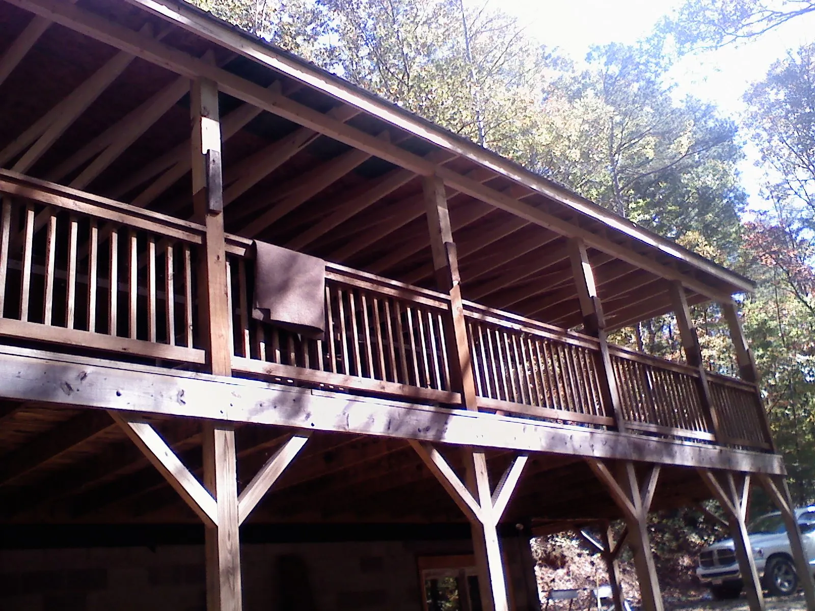 Timber framing under a new elevated porch and deck — Roof Leak Repair in Lodi by Roofing Brothers